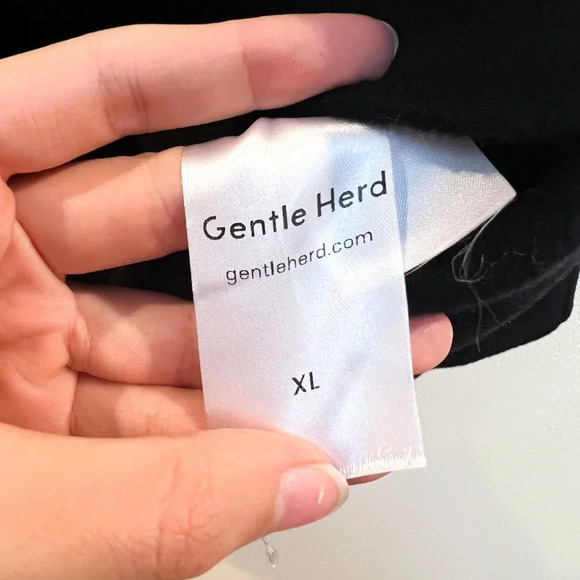 Gentle Herd 100% Wool Black Classic Bohemian Knit Collared Long Trench Coat XL - Picture 7 of 9